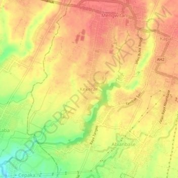 Kekeran topographic map, elevation, terrain
