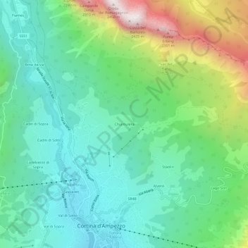 Chiamulera topographic map, elevation, terrain