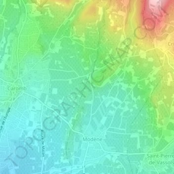 Fabregue topographic map, elevation, terrain