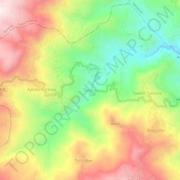 Tagma topographic map, elevation, terrain
