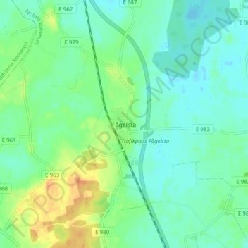 Fågelsta topographic map, elevation, terrain