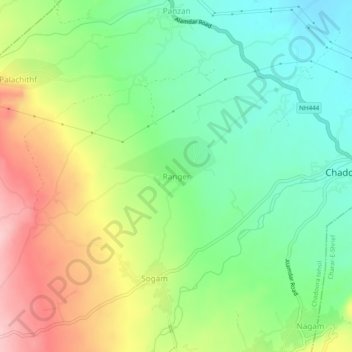 Ranger topographic map, elevation, terrain