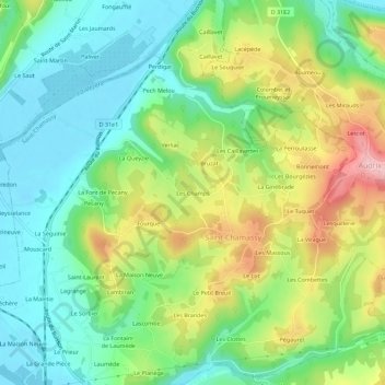 Les Champs topographic map, elevation, terrain