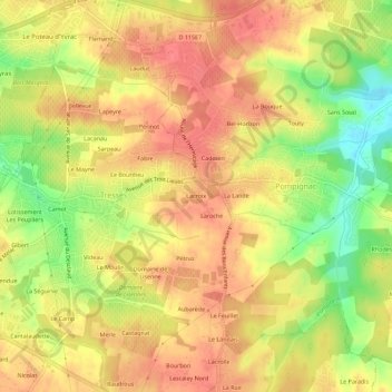 Lacroix topographic map, elevation, terrain