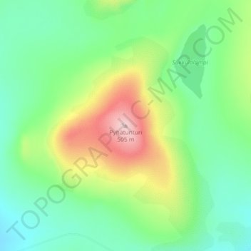 Pyhätunturi topographic map, elevation, terrain