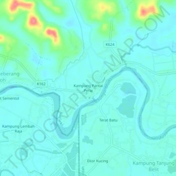Kampung Pantai Perai topographic map, elevation, terrain