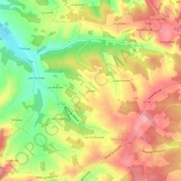 Lavaud topographic map, elevation, terrain