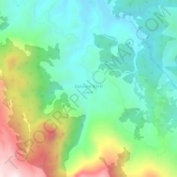 Zaïtoune topographic map, elevation, terrain