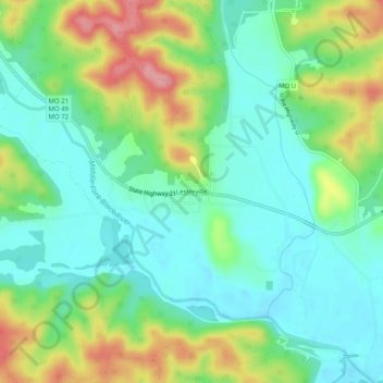 Lesterville topographic map, elevation, terrain