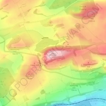 Dunearn Hill topographic map, elevation, terrain