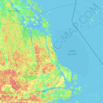 Väddö topographic map, elevation, terrain