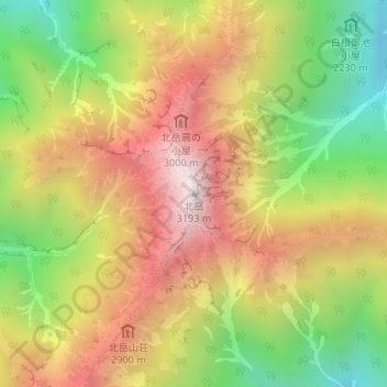 Mount Kita topographic map, elevation, terrain