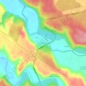Villa Esperanza topographic map, elevation, terrain