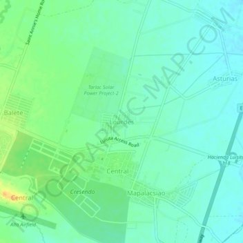 Lourdes topographic map, elevation, terrain