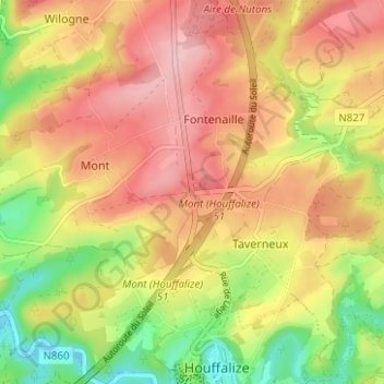 Chéras topographic map, elevation, terrain