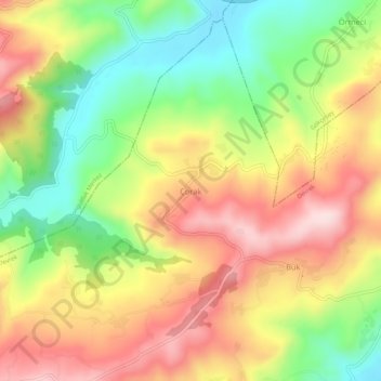 Çorak topographic map, elevation, terrain