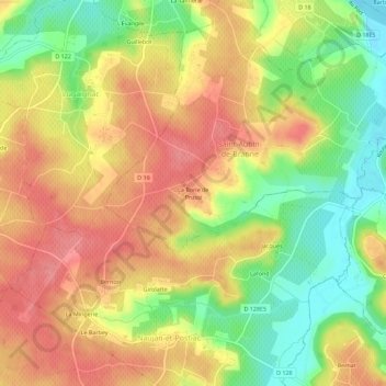 La Borie de Prussi topographic map, elevation, terrain