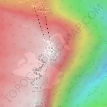 Mount Emei topographic map, elevation, terrain