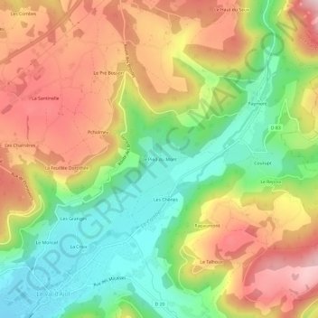 Le Pied du Mont topographic map, elevation, terrain