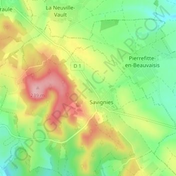 Montchel topographic map, elevation, terrain