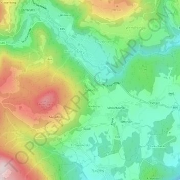 Tobitsch topographic map, elevation, terrain