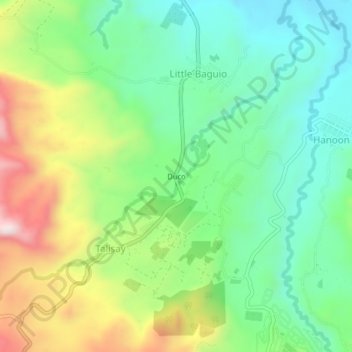 Duco topographic map, elevation, terrain
