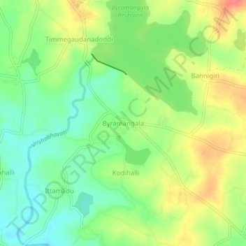 Byramangala topographic map, elevation, terrain
