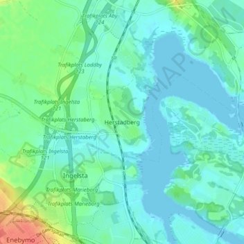 Herstadberg topographic map, elevation, terrain