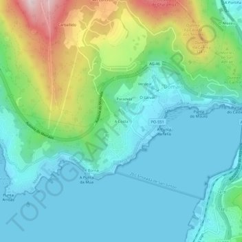 A Costa topographic map, elevation, terrain