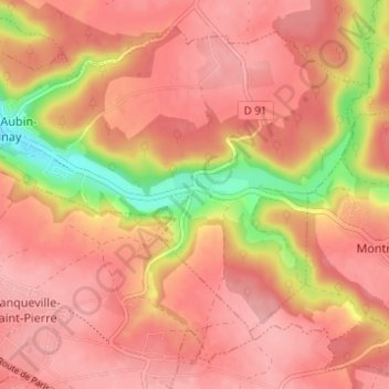 Épinay topographic map, elevation, terrain