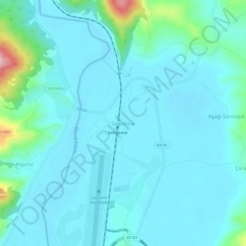 Saltukova topographic map, elevation, terrain