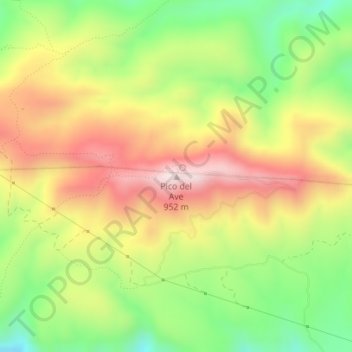 Pico del Ave topographic map, elevation, terrain