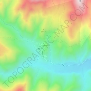 Xinaliq topographic map, elevation, terrain