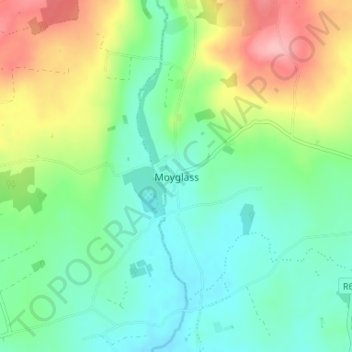 Moyglass topographic map, elevation, terrain
