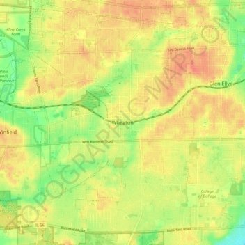 Wheaton topographic map, elevation, terrain