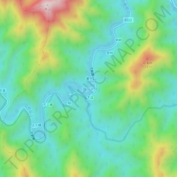 Huangsan Village topographic map, elevation, terrain