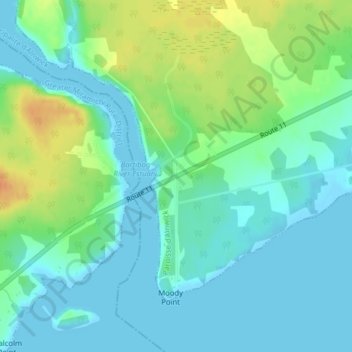 Bartibog Bridge topographic map, elevation, terrain