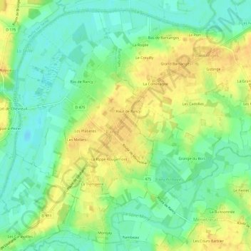 Le Tremblay topographic map, elevation, terrain