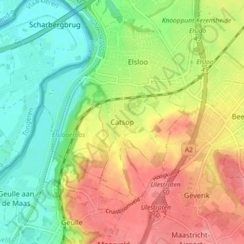 Catsop topographic map, elevation, terrain