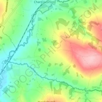 Holditch topographic map, elevation, terrain