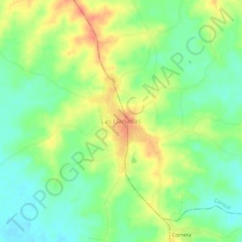 Las Llanadas topographic map, elevation, terrain