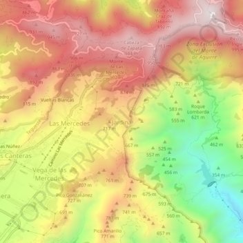 Jardina topographic map, elevation, terrain