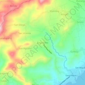 Baguilawa topographic map, elevation, terrain