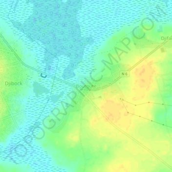 Boutoute topographic map, elevation, terrain