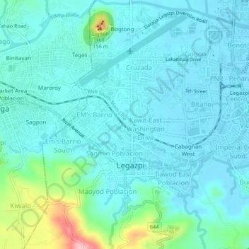 Bagumbayan topographic map, elevation, terrain