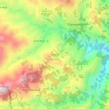 Tropico topographic map, elevation, terrain