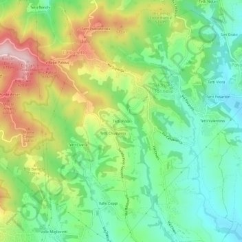 Tetti Piola topographic map, elevation, terrain