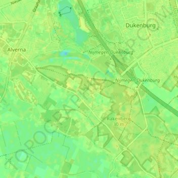 Heiveld topographic map, elevation, terrain