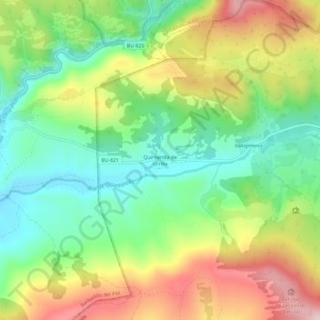 Quintanilla de Urrilla topographic map, elevation, terrain