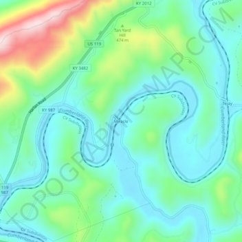 Miracle topographic map, elevation, terrain